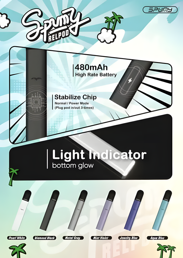SPUMY主機/新冰熊五代煙桿/思邦迷霧化桿/480mAh Type-C 快充/通用4代5代煙彈/台灣現貨