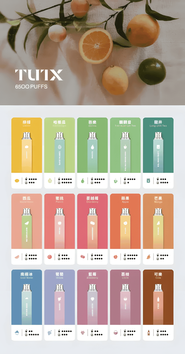 Tutx 6500 Puffs 拋棄式電子煙  超長續航 一次性大容量煙桿 台灣現貨