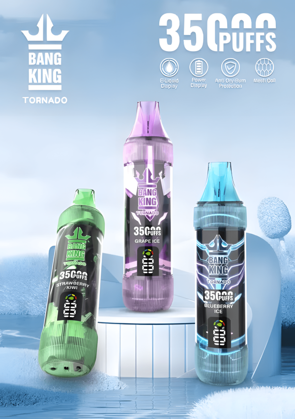 Bang King 35000 Puffs 3% 尼古丁 Type-C 快充 大容量拋棄式電子煙 歐美爆款