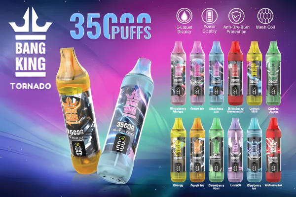 Bang King 35000 Puffs 3% 尼古丁 Type-C 快充 大容量拋棄式電子煙 歐美爆款