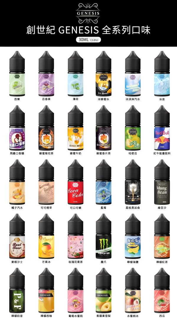 創世紀 GENESIS 煙油：蜂蜜牛奶、紅牛、沙士可樂超高還原度！全系列特色風味 台灣現貨 711到付
