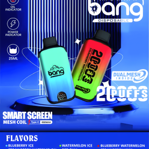 Bang 25000 Puffs 超大屏幕 擁有 30ml超大容量可充電拋棄式電子煙