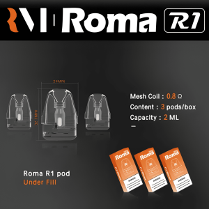 Roma R1 空煙倉、一組3個 2ml容量 、防漏設計、小蠻牛主機通用