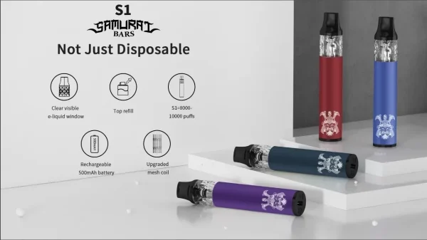 將軍S1 DISPOSABLE BARS 一次性註油2ml 容量電子煙主機 拋棄式電子煙 可重複註油 台灣電子煙批發
