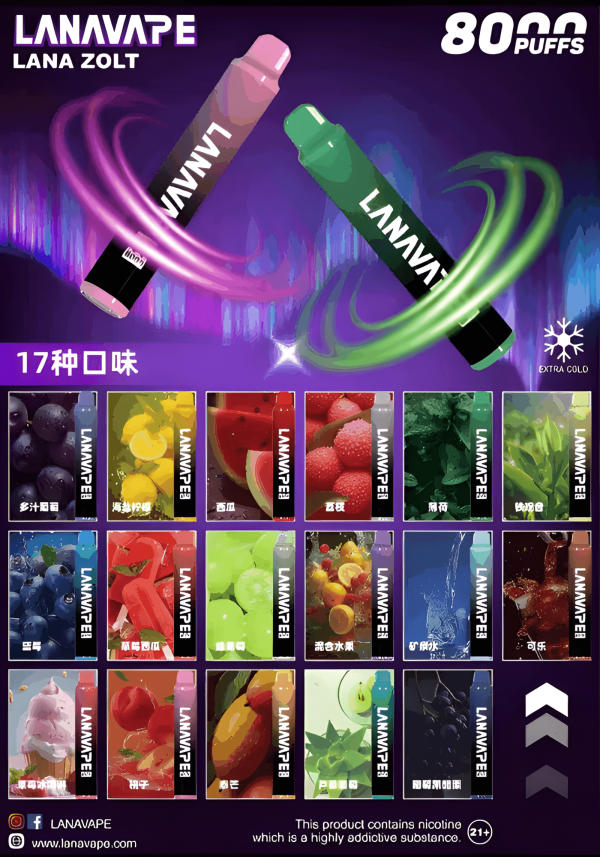LANA 8000口拋棄式電子煙/LANA ZOLT 8000 PUFFS/15ml 超大容量/台灣現貨